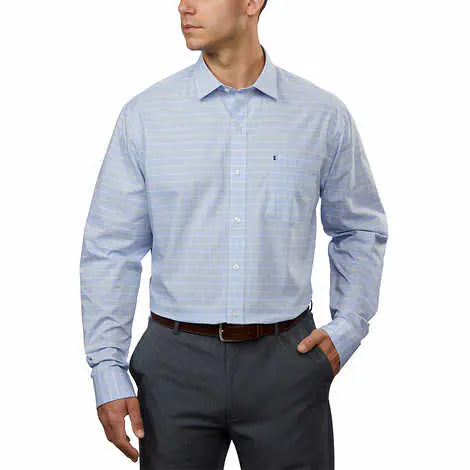 Izod Men’s Soft Wash Essentials, Light Blue Dress Shirt